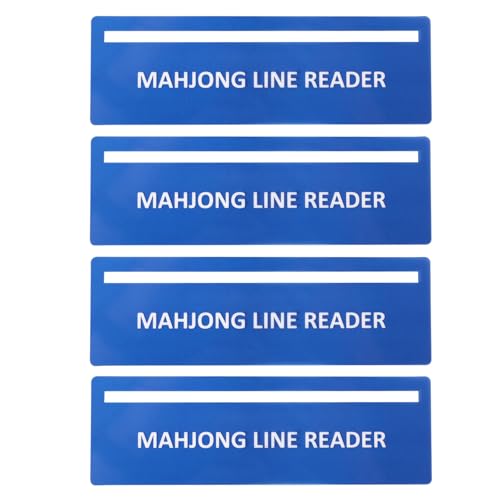 Lyreh 4stk Mahjong-Linienfinder, 15,5x5cm Kompakter Mahjong Kartenlinienführer Regelleser aus Kunststoff für Anfänger Liebhaber Traditioneller Tischspiele(Blau) von Lyreh