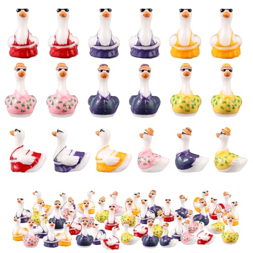 Lyreh 60stk Kleine Gans aus Harz, 3 Farben Mini Hawaii Bikini Gänse Deko Kombination Miniatur Dekoration für Heimwerker Sommer Puppenhaus Garten Bonsai Mikrolandschaft Lyreh 60stk Kleine Gans aus Harz, 3 Farben Mini Hawaii Bikini Gänse Deko Kombination Miniatur Dekoration für Heimwerker Sommer Puppenhaus Garten Bonsai Mikrolandschaft von Lyreh