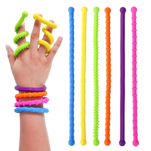 Lyreh 6stk Dehnbare Zappel Spielzeuge, Bunte Leise Sensorisches Zappelspielzeug für Autismus ADHD Stress Angstzustände Lyreh 6stk Dehnbare Zappel Spielzeuge, Bunte Leise Sensorisches Zappelspielzeug für Autismus ADHD Stress Angstzustände von Lyreh