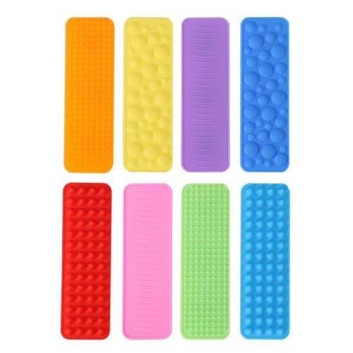Lyreh 8-Teiliges Sensorisches Zappelspielzeug, Lustiges Entspannendes Strukturiertes Zappelspielzeug aus mit Saugnapf für Kinder und Erwachsene Home-Office Klassenzimmer Schreibtisch (8 Farben) von Lyreh