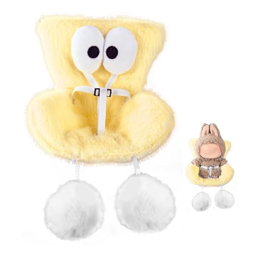 Lyreh Auto Plüschpuppen Sitz, Modische Puppen Sicherheitssofa mit Plüschsitzkissen Niedliche Auto Lüftungsgitter Dekoration Accessoires für Schreibtisch Display (Gelb) von Lyreh