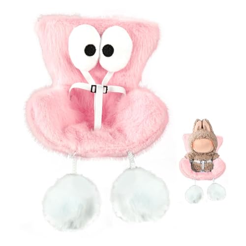 Lyreh Autositz für Puppen, Dekorativer Puppen Auto Lüftungssitz mit Plüsch-Stuhlkissen Kawawii Auto Lüftungsdekoration zur Präsentation von 10–17cm Großen Macaron-Puppen(Rosa) von Lyreh