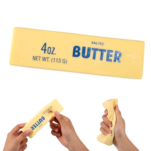 Lyreh Butter Quetschspielzeug, Butterstick Langsam Aufsteigendes Zappel Spielzeug aus PU-Material für Büro Schule Angstlinderung und Dekompression(Hellgelb) von Lyreh