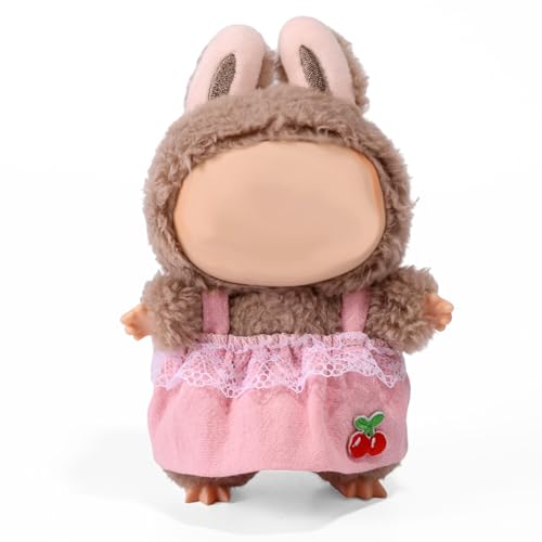 Lyreh Cherry & Lace Puppenkleidung, Gestricktes Rosa Sammlerstück Plüsch Spielzeug Outfit für Darstellung von 17cm Puppen Figuren Zubehör (Nur Kleidung) von Lyreh