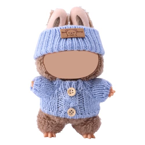 Lyreh Gehäkelte Puppen-Outfits, Modische Bezaubernde Handgefertigte Häkelkleidung Praktische Accessoires zum Anziehen von Puppen (Blau) von Lyreh
