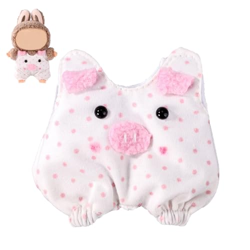 Lyreh Puppenkleidung, Süßes Weiches Stoff Outfit Kleidungsdekorationszubehör Geeignet für 17cm Große Plüschpuppen der 1 Bis 2 Generation (Rosa Schwein) von Lyreh