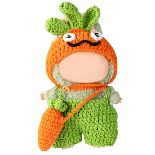 Lyreh Puppenkleidung Set, 17cm Karotten Strickaccessoires mit Mütze Overall Rucksack und Anhängern Niedliches Stylisches Puppenkostüm für Spielzeugdekoration Lyreh Puppenkleidung Set, 17cm Karotten Strickaccessoires mit Mütze Overall Rucksack und Anhängern Niedliches Stylisches Puppenkostüm für Spielzeugdekoration von Lyreh