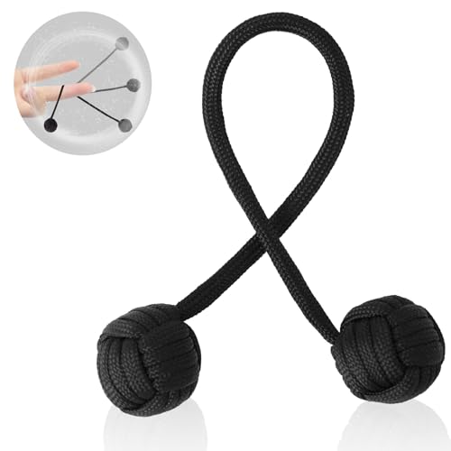 Lyreh Zappelperlen, Zappelspielzeug mit Stahlkugel und Nylonseil Tragbar Begleri Beads Nutmeg für Männer Frauen Teenager Handübungen (Schwarz) von Lyreh