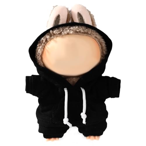 Niedliche Puppenkleidung, Lustiges Hoodie-Outfit-Set Modestil Praktische Accessoires zum Anziehen Puppe (Schwarz) von Lyreh