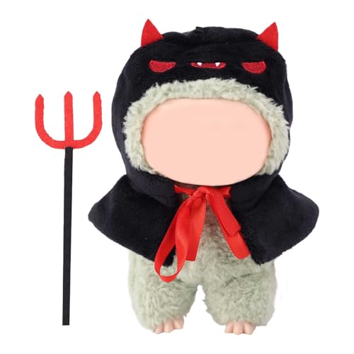 Puppenkleidung Halloween, Umhang und Teufels Mistgabel Halloween Outfit Set Kostüm Lustige Accessoires für Plüschtiere (Puppen Nicht im Lieferumfang Enthalten) von Lyreh