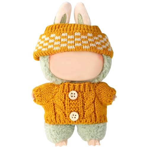 Puppenkleidung Set, Handgefertigter Häkelpullover mit Knöpfen und Mütze Lustige Puppenoutfit-Accessoires zum Ankleiden und Präsentieren Puppenkleidung Set, Handgefertigter Häkelpullover mit Knöpfen und Mütze Lustige Puppenoutfit-Accessoires zum Ankleiden und Präsentieren von Lyreh
