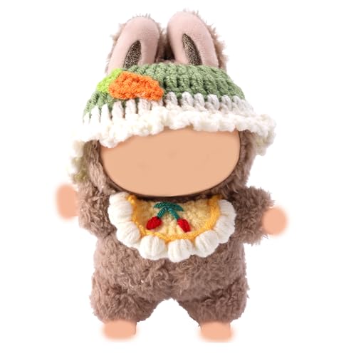 Puppenzubehör-Set, Bezauberndes Stylisches Handgestricktes Karotten-Stirnband & Kirsch-Lätzchen Lustiges Outfit-Zubehör-Set Passend für Freund Puppenliebhaber Geschenk von Lyreh