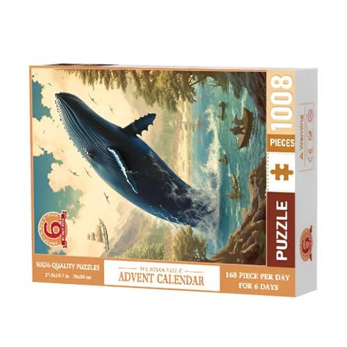 Adventskalender 2024 Weihnachtspuzzle, Puzzles Weihnachtskalender | Countdown-Kalender für die 6 Tage Blauwale 1008 Teile Vintage Lustig Urlaub Puzzles Countdown Adventskalender 2024 Weihnachtspuzzle, Puzzles Weihnachtskalender | Countdown-Kalender für die 6 Tage Blauwale 1008 Teile Vintage Lustig Urlaub Puzzles Countdown von Lyricalist