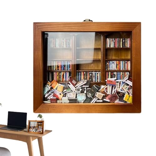 Anti-Stress-Spielzeug für Bücherregal, Schüttelspielzeug für Bücherregal, kleines Bücherregal aus Holz, Fidget Toys, Miniatur-Bücherregal, Shake Fidget, Holz-Ornament für die ma von Lyricalist