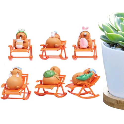 Capybara Desktop-Dekoration, kleine Capybara-Figuren, Schaukelstuhl-Simulationsmodell | Capybara Rocking Chair Kleine Figuren für Miniaturgarten, Tischdekoration und Mai-Kunst Capybara Desktop-Dekoration, kleine Capybara-Figuren, Schaukelstuhl-Simulationsmodell | Capybara Rocking Chair Kleine Figuren für Miniaturgarten, Tischdekoration und Mai-Kunst von Lyricalist