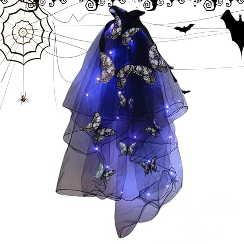 Lyricalist Gothic LED Headset, Halloween Stirnband Schleier | Cosplay Kostüm - Schmetterlingsmuster beleuchten Halloween Stirnband Haarschmuck für Frauen Halloween Lyricalist Gothic LED Headset, Halloween Stirnband Schleier | Cosplay Kostüm - Schmetterlingsmuster beleuchten Halloween Stirnband Haarschmuck für Frauen Halloween von Lyricalist