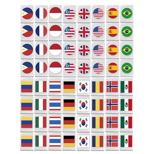 Mahjong-Spielblöcke, Mahjong-Spielset | 64 Steine, Mahjong-Spielsets mit Flaggenmuster, 24 mm Mahjong-Spiel für Jungen, Familie, Frauen, h Mahjong-Spielblöcke, Mahjong-Spielset | 64 Steine, Mahjong-Spielsets mit Flaggenmuster, 24 mm Mahjong-Spiel für Jungen, Familie, Frauen, h von Lyricalist