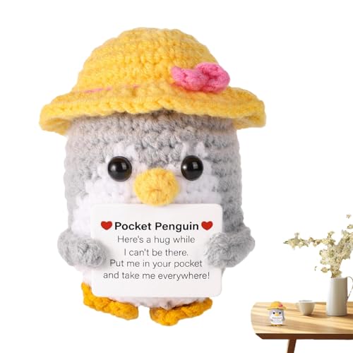 Pinguin aus gestrickter Wolle – lustige Taschenkuppel, positive Karte | handgehäkelte Pinguin-Dekoration, warmes Geschenk für Männer, Frauen, Familien, perfekt zum Verschenken von Nachrichten Pinguin aus gestrickter Wolle – lustige Taschenkuppel, positive Karte | handgehäkelte Pinguin-Dekoration, warmes Geschenk für Männer, Frauen, Familien, perfekt zum Verschenken von Nachrichten von Lyricalist