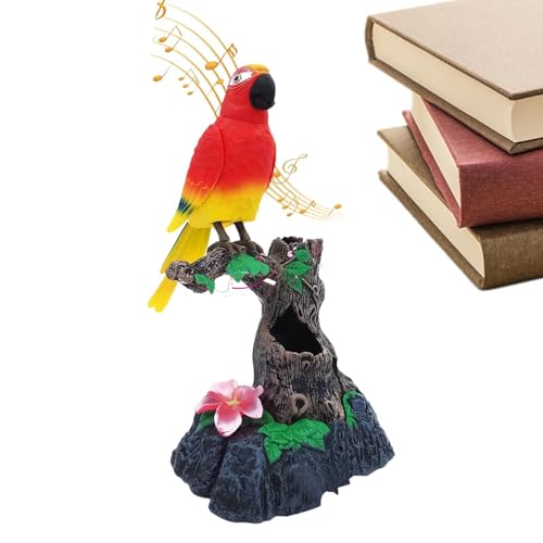 Sprechender Papagei – Niedliche batteriebetriebene elektrische Stimmensteuerungspapageien – Der schallaktivierte Sittich wiederholt das, was Sie auf einem Baumzweig Schreibtisch und einem Garten sagen von Lyricalist