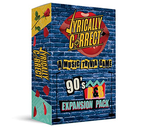 Lyrically Correct 90er Jahre Erweiterungspaket Musik-Quiz-Kartenspiel | Multi-Generation-Familientreffen, Spielabend für Erwachsene und lustige Wissenswertes von Lyrically Correct