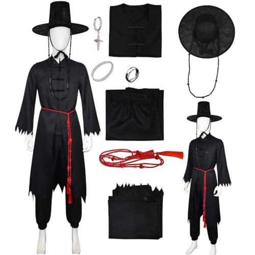 Lyxaof Erwachsene Kpop Dämon Saja Jungen Kostüm Schickes Jinu Outfit mit Jacke Oberteil Hose Hut Ohrringen Ring Halloween Karneval Party Cosplay Verkleidungsset für Männer Frauen Lyxaof Erwachsene Kpop Dämon Saja Jungen Kostüm Schickes Jinu Outfit mit Jacke Oberteil Hose Hut Ohrringen Ring Halloween Karneval Party Cosplay Verkleidungsset für Männer Frauen von Lyxaof