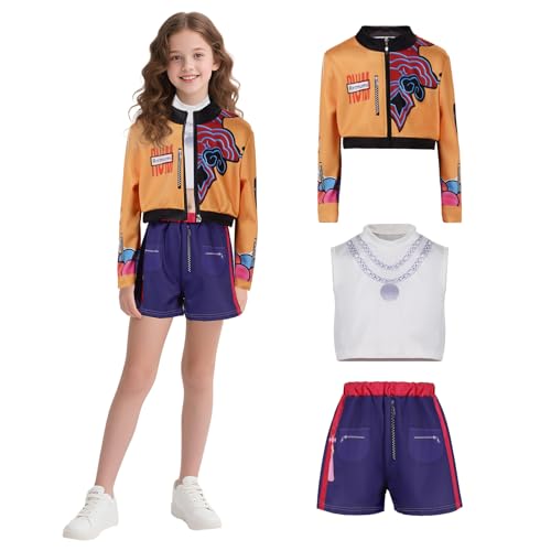 Lyxaof Kinder Kpop Dämon Hunters Anime Kostüm Mädchen Ausgefallene Charakter Dress Up Outfit Halloween Karneval Party Cosplay Komplettset Lyxaof Kinder Kpop Dämon Hunters Anime Kostüm Mädchen Ausgefallene Charakter Dress Up Outfit Halloween Karneval Party Cosplay Komplettset von Lyxaof