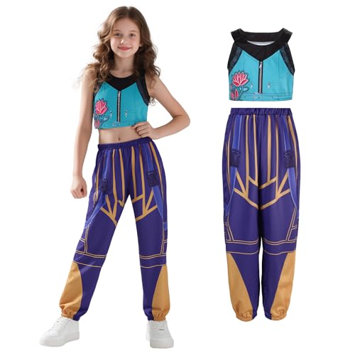 Lyxaof Kinder Kpop Hunters Anime Kostüm Mädchen Ausgefallene Charakter Dress Up Outfit Halloween Karneval Party Cosplay Komplettset (Weste + Hose, 100) von Lyxaof