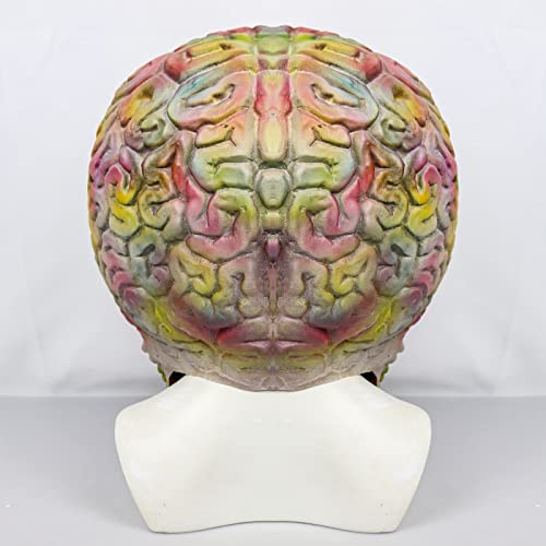 Lyxaof Mars Attacks Maske Realistische Gehirn Alien Maske Vollkopf Monster Kopfbedeckung Gruselige Halloween Cosplay Kostüm Requisite für Erwachsene (Alien Brain) von Lyxaof