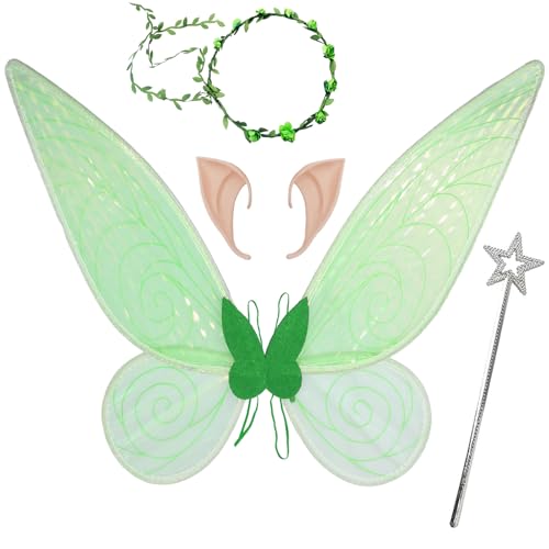 Feenflügel Kostüm für Erwachsene - Damen Mädchen Schmetterlingsflügel mit Sterne Feenstäbe Elfenohren Blumenkranz Prinzessinnenflügel Kostüm Wings für Kinder Karneval Weihnachten Geburtstag Cosplay Feenflügel Kostüm für Erwachsene - Damen Mädchen Schmetterlingsflügel mit Sterne Feenstäbe Elfenohren Blumenkranz Prinzessinnenflügel Kostüm Wings für Kinder Karneval Weihnachten Geburtstag Cosplay von LyximGss