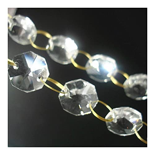LyzqxHL Kristalle for Kronleuchter, Kronleuchter-Kristallprismen-Anhänger, 1 m, 14 mm, achteckige Perlenketten mit goldenen Ringen, hängende Glasstränge, Girlanden, Beleuchtungslampen, Ersatzteile LyzqxHL Kristalle for Kronleuchter, Kronleuchter-Kristallprismen-Anhänger, 1 m, 14 mm, achteckige Perlenketten mit goldenen Ringen, hängende Glasstränge, Girlanden, Beleuchtungslampen, Ersatzteile von LyzqxHL