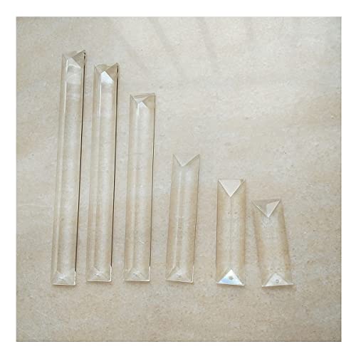 LyzqxHL Kristalle for Kronleuchter, Kronleuchter-Kristallprismen-Anhänger, 10 Stück, klares dreieckiges Stabprisma mit 1 oder 2 Löchern, Ersatzteile for Beleuchtungslampen(22x200mm Clear,with 1 Hole) von LyzqxHL