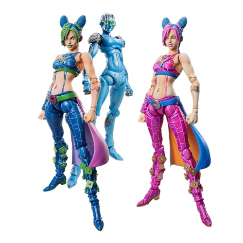 3 Stück Cujoh Jolyne Figur Stone Free Anime Character Action Figure Modellstatue Desktop Ornamente Sammlerstücke Anime Geschenk von Lzrong