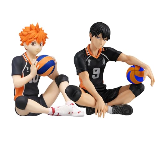 Lzrong 2 PCS/Set Haikyuu!! Tobio Kageyama Figur MINI Anime Charakter Statue Modell Desktop Ornaments Sammlerstück Haikyuu Merch Gift von Lzrong
