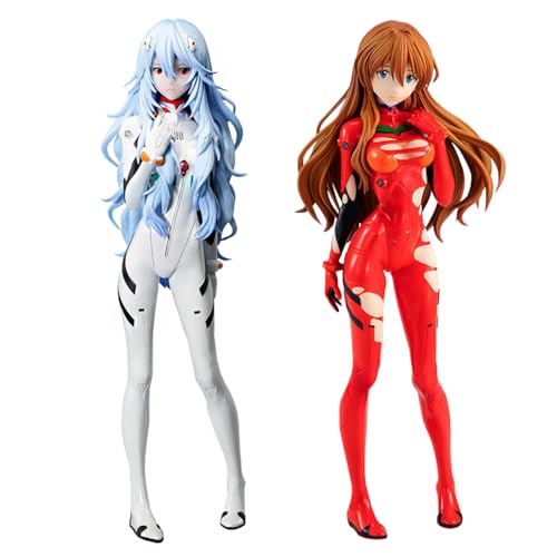 Lzrong 2Pcs Anime Figuren Ayanami Rei/Asuka Langley Soryu Figur Kampfuniform Stil PVC Statue Modell Desktop Dekoration Geschenk von Lzrong