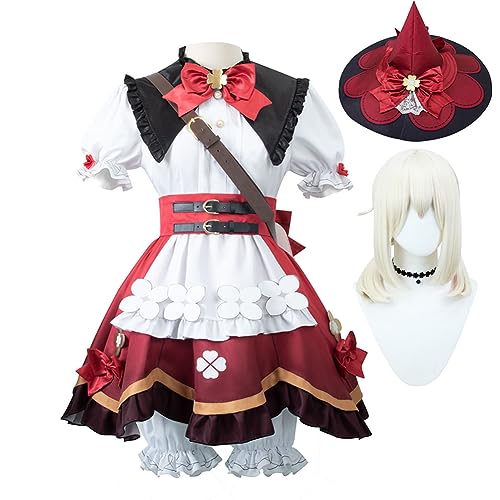 Lzrong Anime Cosplay Kostüm Venti Hutao Klee Hexe Halloween Anzug Full Set kostüm im gleichen Stil wie die Charaktere des Spiels mit Perücke von Lzrong