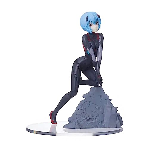 Lzrong Ayanami Rei Figur Theaterfassung Anime Charakter Schwarz Kampfanzug PVC Statue Modell Desktop Dekoration Sammlerstück Geschenk 19cm von Lzrong