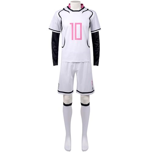 Lzrong BLUE LOCK Cosplay Kostüm, Anime Itoshi Sae Nr.10 Trikots, Rosa Weiß Fußball Sportbekleidung Training Uniform Anzug, Halloween Karneval Outfit Komplettes Set mit Perücken Lzrong BLUE LOCK Cosplay Kostüm, Anime Itoshi Sae Nr.10 Trikots, Rosa Weiß Fußball Sportbekleidung Training Uniform Anzug, Halloween Karneval Outfit Komplettes Set mit Perücken von Lzrong