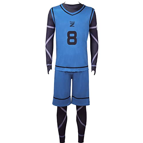 Lzrong Blue Lock Cosplay Kostüm Bachira Meguru Cosplay Sportbekleidung Trikots Nr. 8 Fußball Training Uniform Full Set Halloween Kleidung Lzrong Blue Lock Cosplay Kostüm Bachira Meguru Cosplay Sportbekleidung Trikots Nr. 8 Fußball Training Uniform Full Set Halloween Kleidung von Lzrong