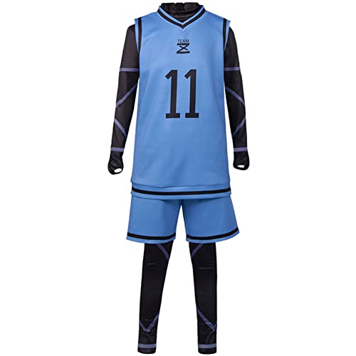 Lzrong Blue Lock Cosplay Kostüm Isagi Yoichi Cosplay Sportbekleidung Trikots Nr. 11 Fußball Training Uniform Full Set Halloween Kleidung Lzrong Blue Lock Cosplay Kostüm Isagi Yoichi Cosplay Sportbekleidung Trikots Nr. 11 Fußball Training Uniform Full Set Halloween Kleidung von Lzrong