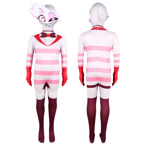 Lzrong Hazbin Hotel Cosplay Overall Anzug Alastor Anime Jumpsuit Full Set Karneval Halloween Kostüme für Unisex Erwachsene Kinder 110cm-180cm von Lzrong