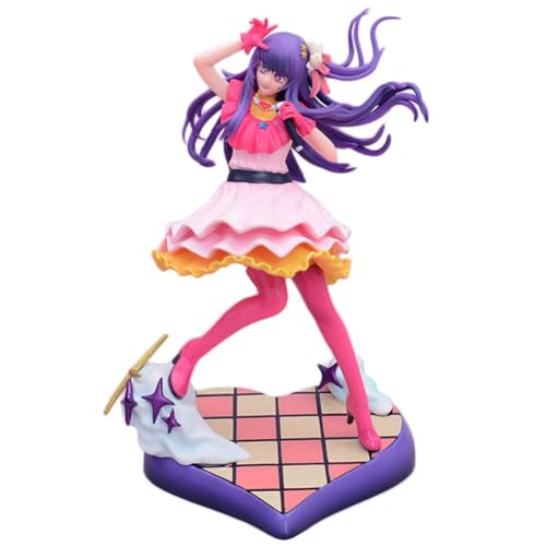 Lzrong Hoshino Ai Figur Statue, Hoshino Rubi Actionfigur-Modell, 20 cm PVC Cartoon Anime Figur Stehposition Performance Kostüm mit Liebesbasis Skulptur Dekoration Sammlung Geschenk von Lzrong