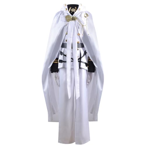 Lzrong Mikaela Hyakuya Cosplay Kostüm, Ferid Bathory Cosplay Outfit Herren Anime Kostüm Weiß Uniform Anzug mit Mantel Komplettset Halloween Karneval Party Rollenspiel Kleidung Lzrong Mikaela Hyakuya Cosplay Kostüm, Ferid Bathory Cosplay Outfit Herren Anime Kostüm Weiß Uniform Anzug mit Mantel Komplettset Halloween Karneval Party Rollenspiel Kleidung von Lzrong
