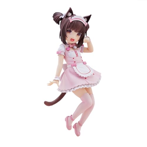 Lzrong Nekopara Figure Chocola Niedliche rosa Dienstmädchen Outfit Figur Anime Charakter Chocola Merch Desktop Ornamente Sammlerstück Geschenke von Lzrong