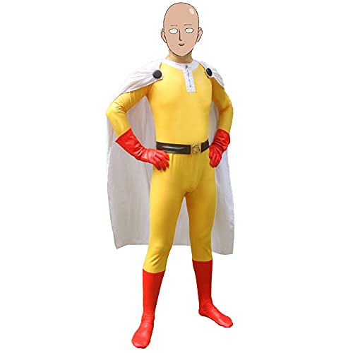 Lzrong One Punch Man Saitama Cosplay Kostüm Superheld Cosplay Bodys Jumpsuits Tatsumaki Cosplay Kostüm Geeignet für Halloween Anime Karneval Partys von Lzrong