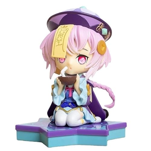 Lzrong Qiqi Figur Anime Spiel Charakter Qiqi Trinken von Kokosnusswasser im Sitzen Q Version Cartoon Figure Modell Desktop Ornament Geschenke 10cm von Lzrong