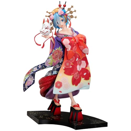 Lzrong REM Figur Statue Modell Re:0 Kimono Remu Anime Figuren Cartoon Charakter Home Ornamente Sammlerstücke Desktop Dekoration Geschenk für Anime Fans 29CM von Lzrong