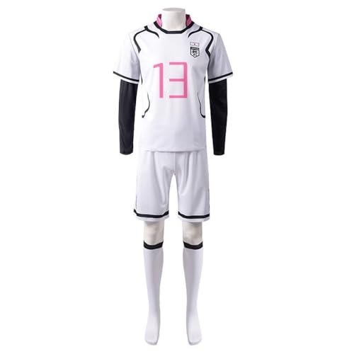 Lzrong Shidou Ryuusei Cosplay Kostüm Rin Itoshi Cosplay Outfit Isagi Yoichi Trainingsanzug Fußball Sportbekleidung Trikots Activewear Sweatsuit T-Shirt Shorts Set Anime Cosplay Halloween Karneval von Lzrong
