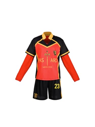 Lzrong Yo Hiori Cosplay Kostüm Rin Itoshi Cosplay Outfit Isagi Yoichi Cosplay Kostüm Trainingsanzug Fußball Sportbekleidung T-Shirt Shorts Set Trikots Activewear Sweatsuit Anime Halloween Karneval von Lzrong