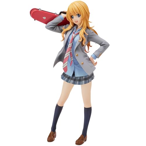 Lzrong Your Lie in April Figur Miyazono Kaori Figuren Statue, Anime Figur Manga Girl Figur Modell Skulptur, Uniform Hold Violine Style 21CM Display Desktop Dekoration Ornament Collection Geschenk von Lzrong