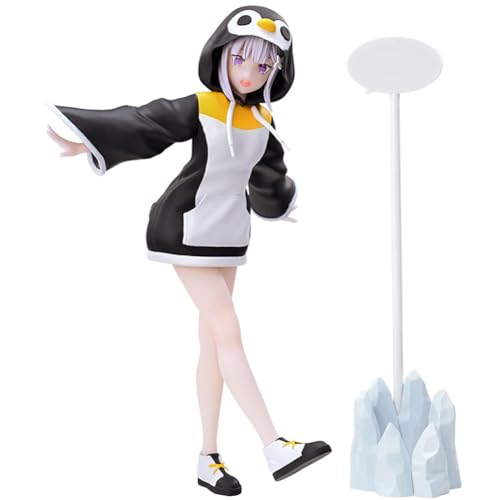 REM Figur Remu Action Figur Emilia Statue, Re:0 Figur Anime Mädchen Figuren Modell Pinguin Kostüm Skulptur Desktop Display Decoration Ornamente Sammlerstück Geburtstag Geschenke 20CM von Lzrong